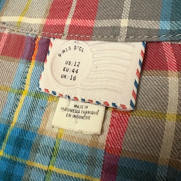 Anthropologie Multicolor Postmark Plaid Button-Down Shirt - Picture 7 of 7